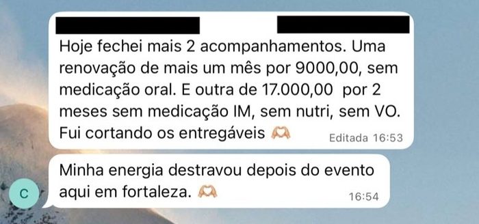 Print de depoimento espontâneo 14