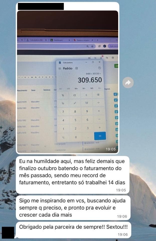 Print de depoimento espontâneo 16
