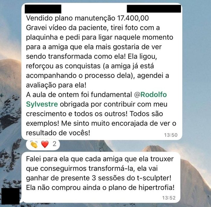 Print de depoimento espontâneo 17