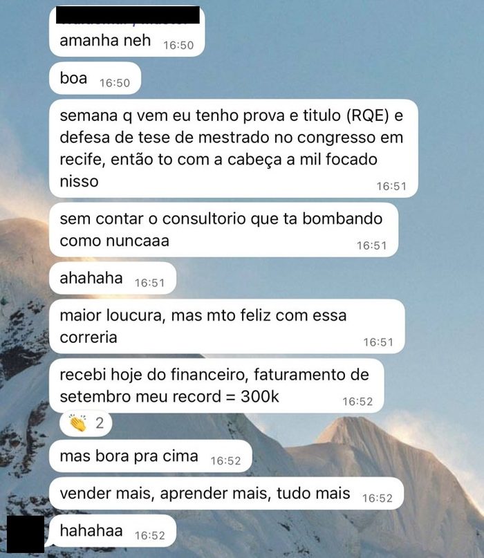 Print de depoimento espontâneo 22