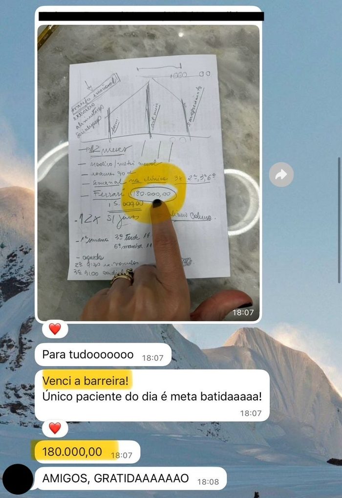 Print de depoimento espontâneo 9