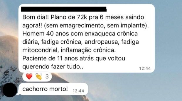 Print de depoimento espontâneo 5